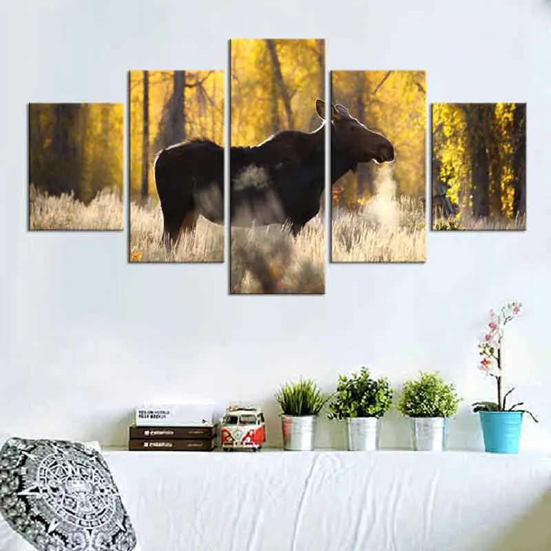 Canvas Wall Modular Picture 5 Panels Animal Moose Painting Home Decor For Living Room Modern Art Poster Printed On Canvas
Canvas Wall Modular Picture 5 Panels Animal Moose Painting Home Decor For Living Room Modern Art Poster Printed On Canvas