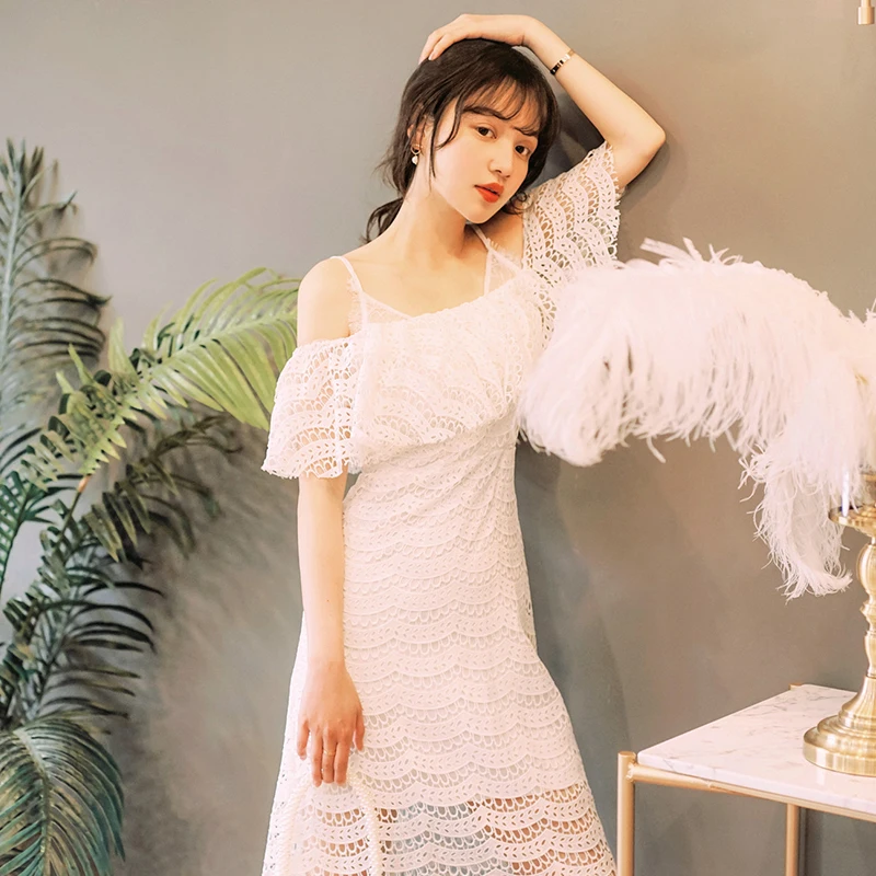 Star Style Woman Lace Long Dress Hollow-out Laces Spaghatti Dresses Solid White Woman Laces Dresses Summer Ruffles Dress Woman
Star Style Woman Lace Long Dress Hollow-out Laces Spaghatti Dresses Solid White Woman Laces Dresses Summer Ruffles Dress Woman