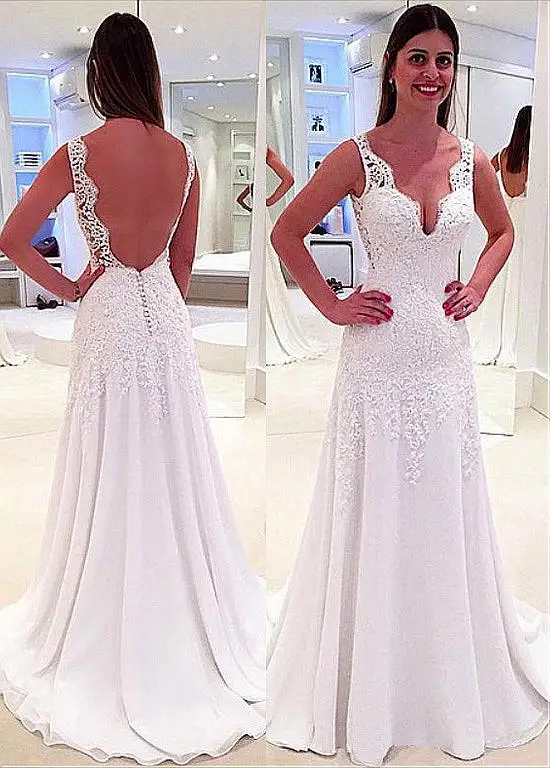 Boho Vestido De Noiva Wedding Dresses A-line V-neck Chiffon Appliques Lace Backless Beach Dubai Arabic Wedding Gown Bridal
Boho Vestido De Noiva Wedding Dresses A-line V-neck Chiffon Appliques Lace Backless Beach Dubai Arabic Wedding Gown Bridal
