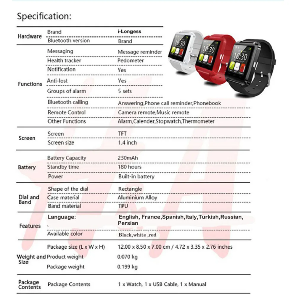 U8 Smartwatch Bluetooth Answer Dial Phone Passometer Alarm For Android IOS HOT Fitness Intelligent Wrist Watchs Support
U8 Smartwatch Bluetooth Answer Dial Phone Passometer Alarm For Android IOS HOT Fitness Intelligent Wrist Watchs Support