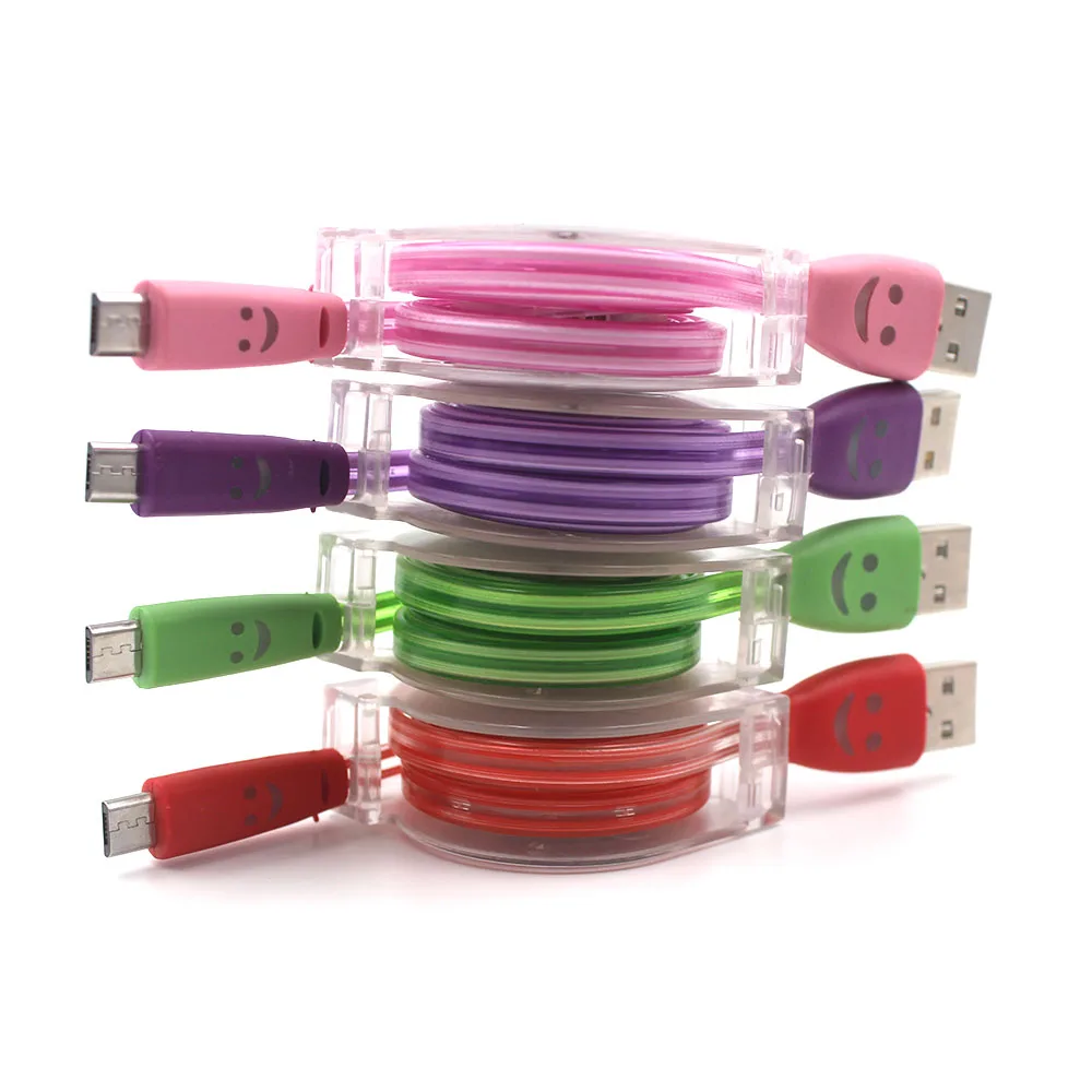 Светодио дный свет прочный Micro 90 см линии передачи данных Выдвижной USB кабель для