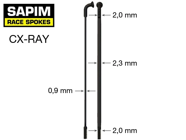 Спицы SAPIM CX Ray Race Aero с лезвиями (J Hook) прямые спицы RAY 2 0 9*2 мм 206 306 мм|bladed spokes|aero bladed