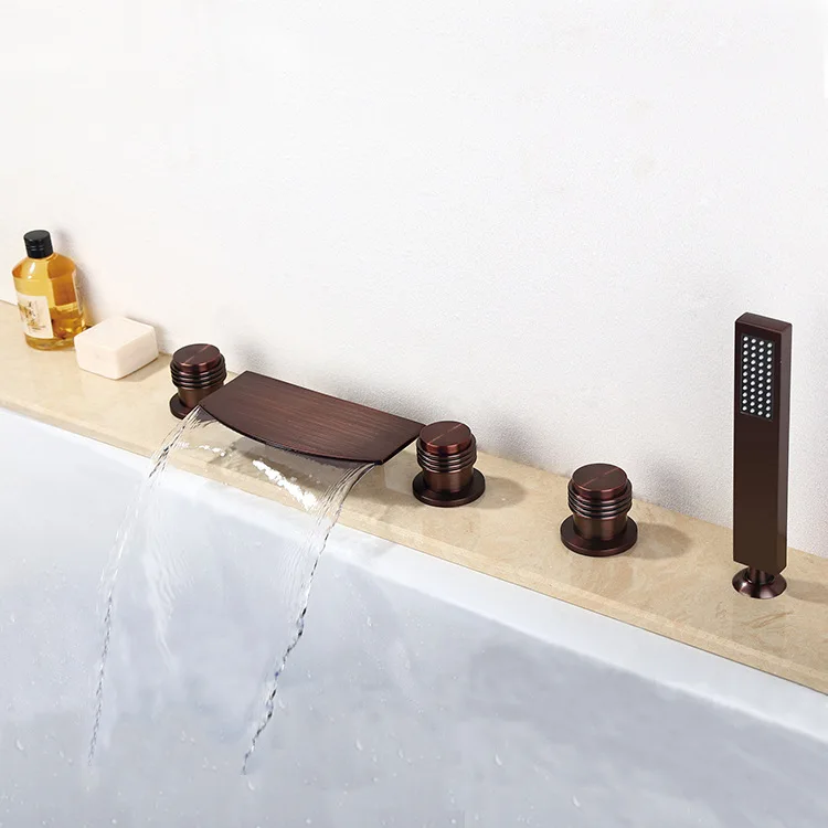 Античный латунный смеситель Водопад для ванны душа ванной комнаты Набор