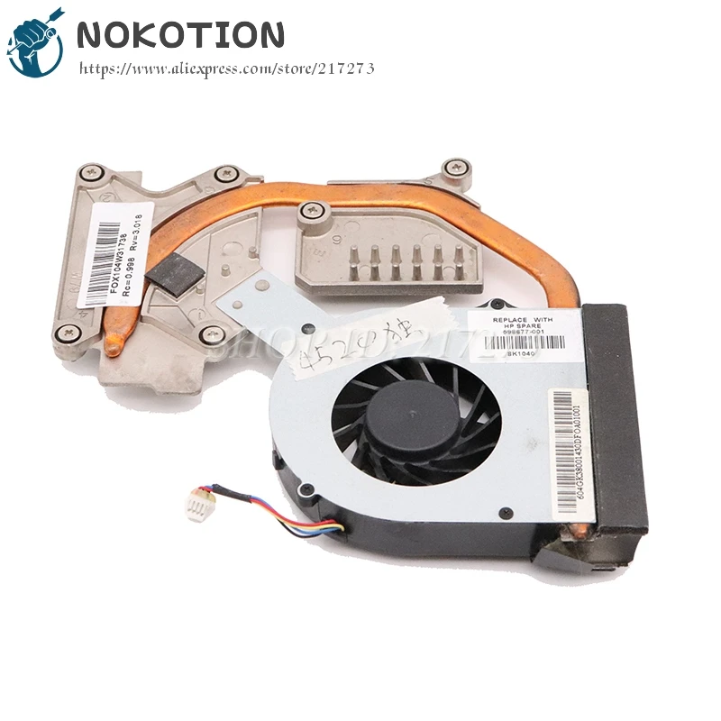 NOKOTION 598677-001 cooler for HP Probook 4520 4520S 4720s Laptop Radiator CPU GPU cooling fan heatsink
NOKOTION 598677-001 cooler for HP Probook 4520 4520S 4720s Laptop Radiator CPU GPU cooling fan heatsink