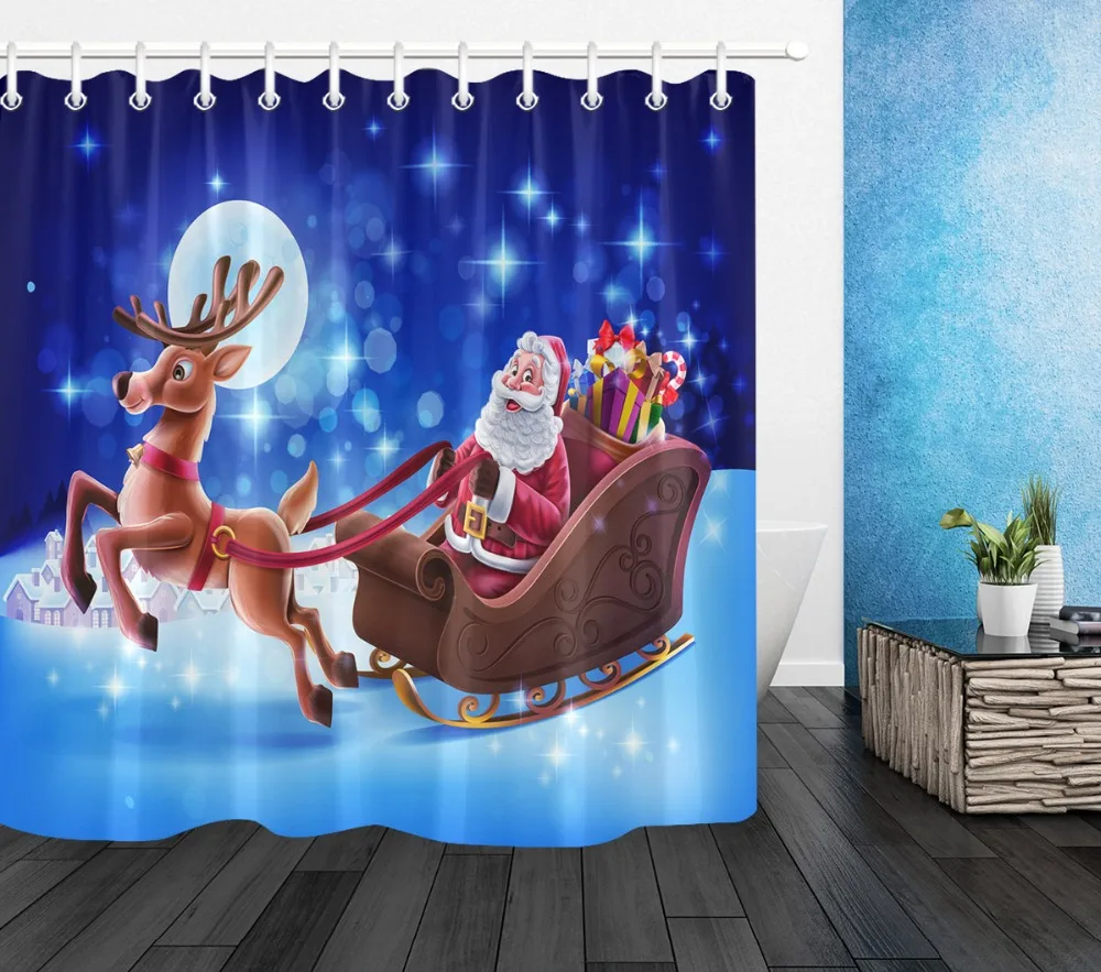 LB занавеска для душа с Санта-Клаусом, оленем и санями, Сказочная белая луна и синяя занавеска для ванной, водонепроницаемая ткань из полиэст...
LB занавеска для душа с Санта-Клаусом, оленем и санями, Сказочная белая луна и синяя занавеска для ванной, водонепроницаемая ткань из полиэст...