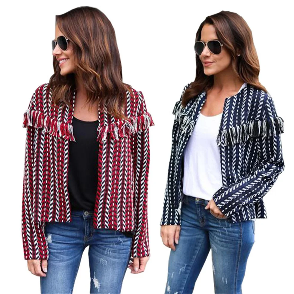 European and American fashion casual women short coat spring and autumn tassel temperament jacquard straight jacket
European and American fashion casual women short coat spring and autumn tassel temperament jacquard straight jacket