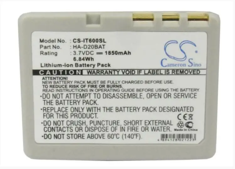 Аккумулятор Cameron Sino 1850mAh для CASIO HA-020LBAT HA-D20BAT IT-300 IT-600 HA-D21LBAT CA60L1-G CA60L4-G
Аккумулятор Cameron Sino 1850mAh для CASIO HA-020LBAT HA-D20BAT IT-300 IT-600 HA-D21LBAT CA60L1-G CA60L4-G