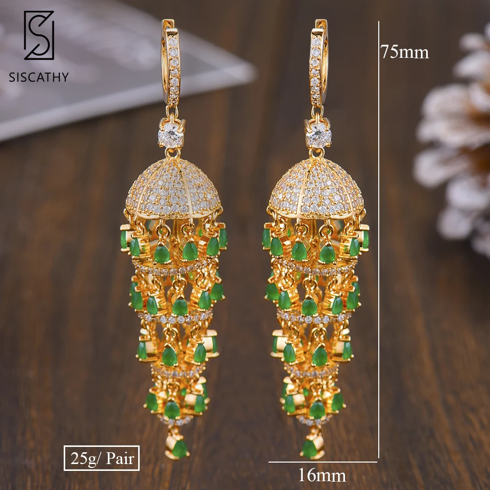 SISCATHY Brand Fashion Jewelry Full Mirco Pave Cubic Zirconia Engagement Statement Earrings Popular Long Tassel Dangle Earrings
SISCATHY Brand Fashion Jewelry Full Mirco Pave Cubic Zirconia Engagement Statement Earrings Popular Long Tassel Dangle Earrings