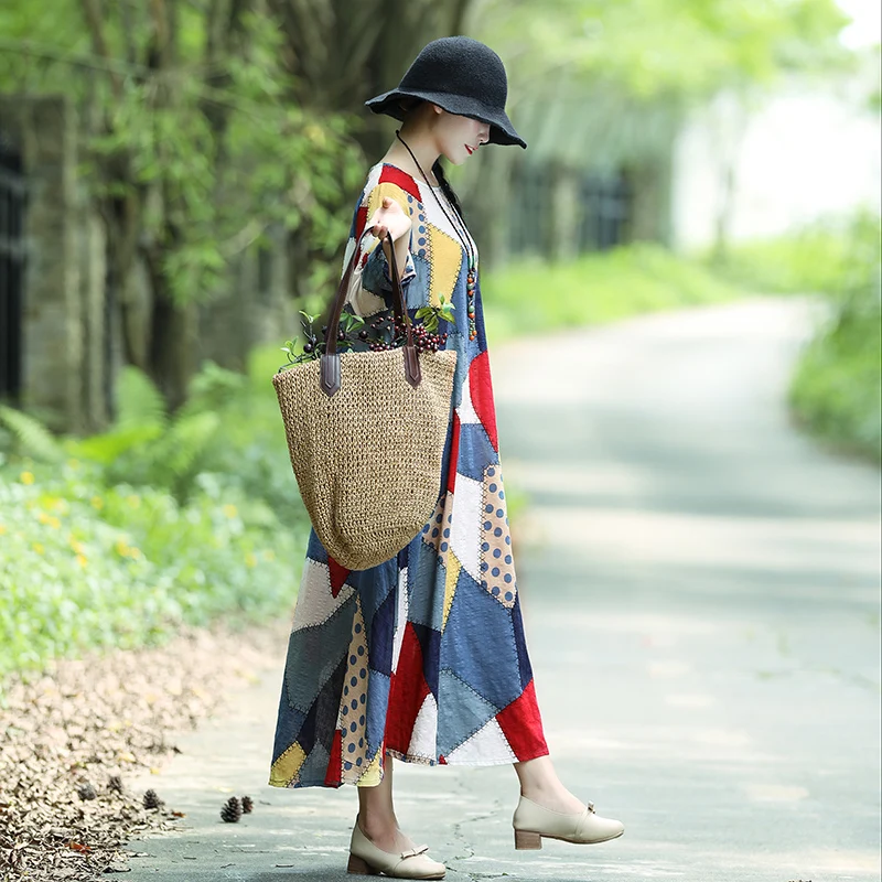 Summer Women Dress 2020 Sundress Plus Size Patchwork Cotton Linen Vintage Vestidos Oversized Casual Long Beach Dress
Summer Women Dress 2020 Sundress Plus Size Patchwork Cotton Linen Vintage Vestidos Oversized Casual Long Beach Dress