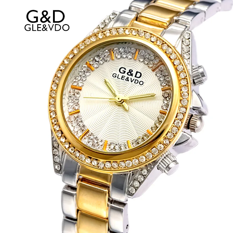 2017 G&D GLE&VDO Luxury Womens Watches Gold Womem's Bracelet Watches Rhinestone Ladies Dress Watch reloj mujer Rhinestone Dial
2017 G&D GLE&VDO Luxury Womens Watches Gold Womem's Bracelet Watches Rhinestone Ladies Dress Watch reloj mujer Rhinestone Dial