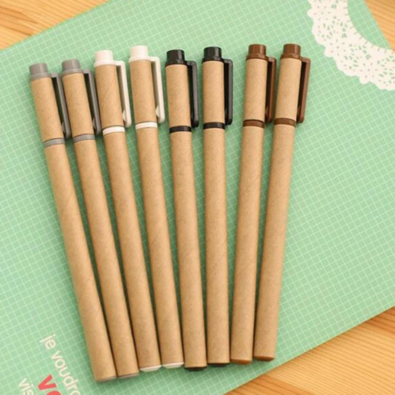 20pcs/lot Kraft Paper Pen Environmental Friendly Recycled Paper Ball Point Pen New Fashion Writing Pens Stationery Papelaria
20pcs/lot Kraft Paper Pen Environmental Friendly Recycled Paper Ball Point Pen New Fashion Writing Pens Stationery Papelaria