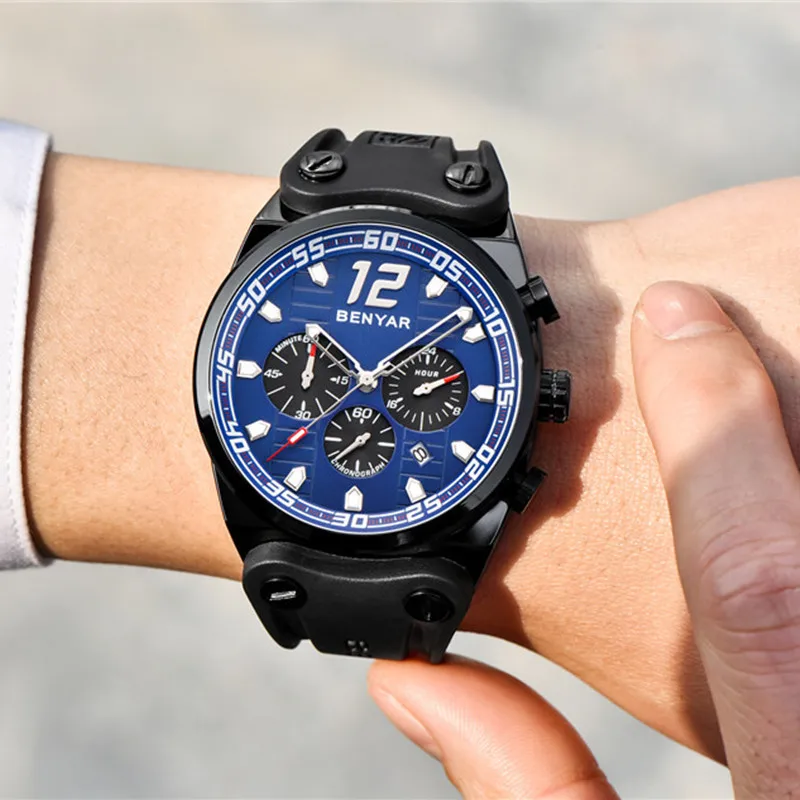 2018New Men Watch Benyar Top Luxury Brand Casual Fashion Quartz Wristwatch Chronograph Military Silicone Strap Relogio Masculino
2018New Men Watch Benyar Top Luxury Brand Casual Fashion Quartz Wristwatch Chronograph Military Silicone Strap Relogio Masculino