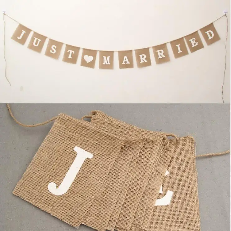 jute rope flax Wedding Photo Props Vintage Jute Burlap Bunting Just Married Rustic Garland Party wedding Decoration
jute rope flax Wedding Photo Props Vintage Jute Burlap Bunting Just Married Rustic Garland Party wedding Decoration