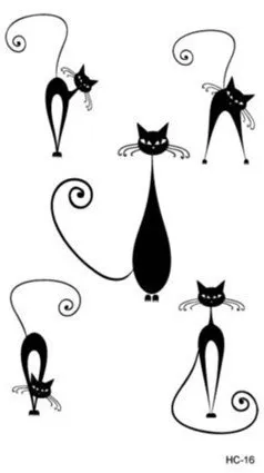 Водостойкая Временная тату-наклейка 10 5*6 см тату с привлекательным котом для
