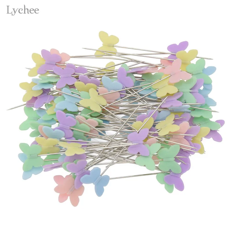 Lychee Life 100pcs Butterfly Shape Patchwork Pins Practical Sewing Accessories Pin With Box DIY Craft Tools | Дом и сад