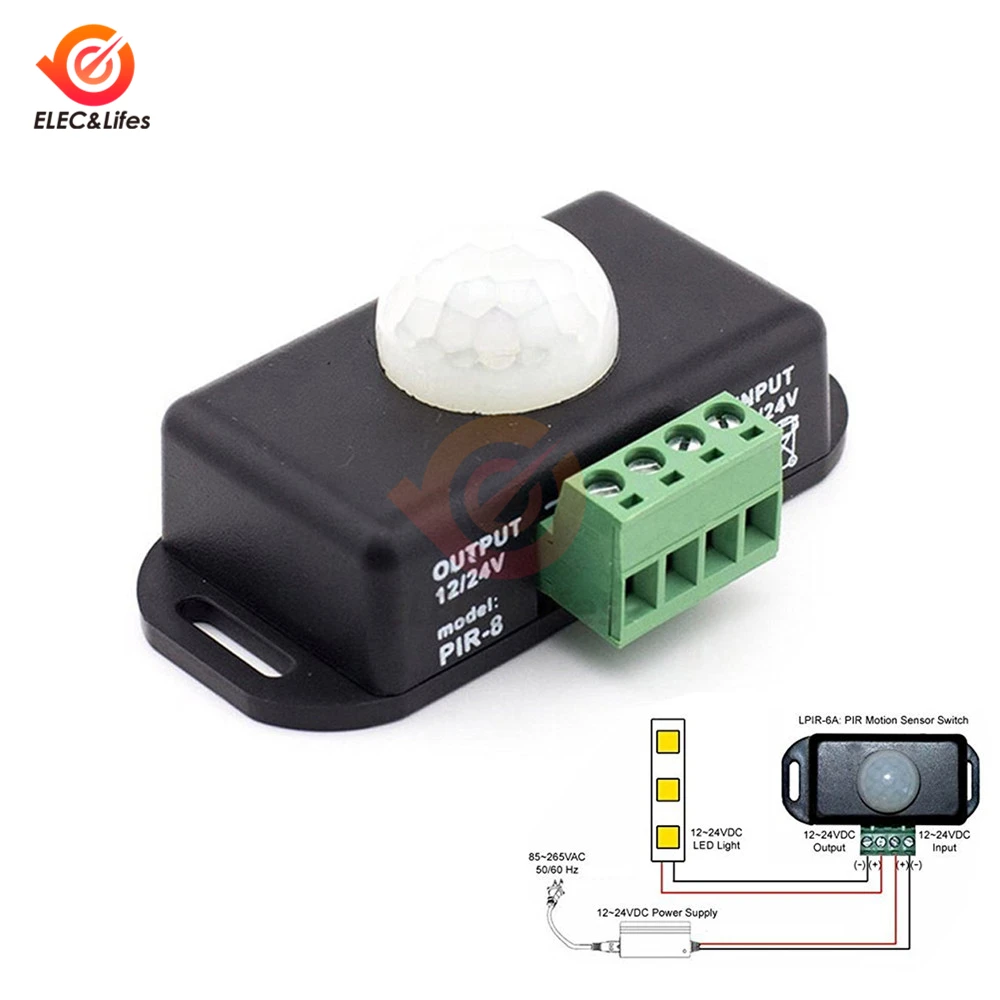 Регулируемый переключатель с пассивным ИК датчиком движения, 12 В, 24 В постоянного тока, 8 А, автоматический переключатель управления свесветильник, ИК инфракрасный детектор для светодиодной ленты
Регулируемый переключатель с пассивным ИК датчиком движения, 12 В, 24 В постоянного тока, 8 А, автоматический переключатель управления свесветильник, ИК инфракрасный детектор для светодиодной ленты