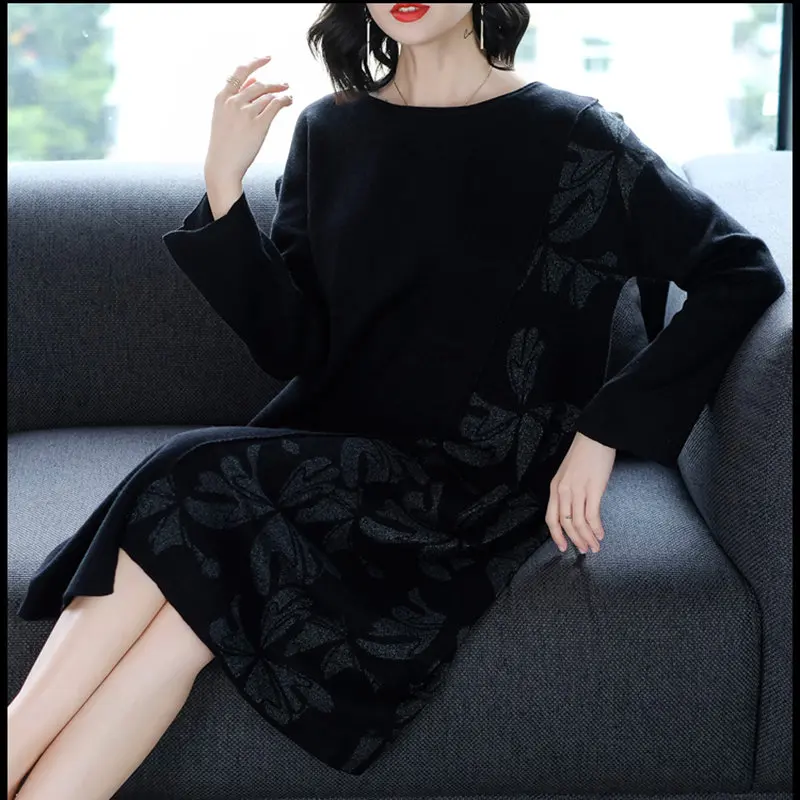 2018 Autumn Winter New Loose Was Thin Printed Knit Dress Medium Long O-Neck Temperament Female Sweater Dress Plus Size 3XL LQ260
2018 Autumn Winter New Loose Was Thin Printed Knit Dress Medium Long O-Neck Temperament Female Sweater Dress Plus Size 3XL LQ260