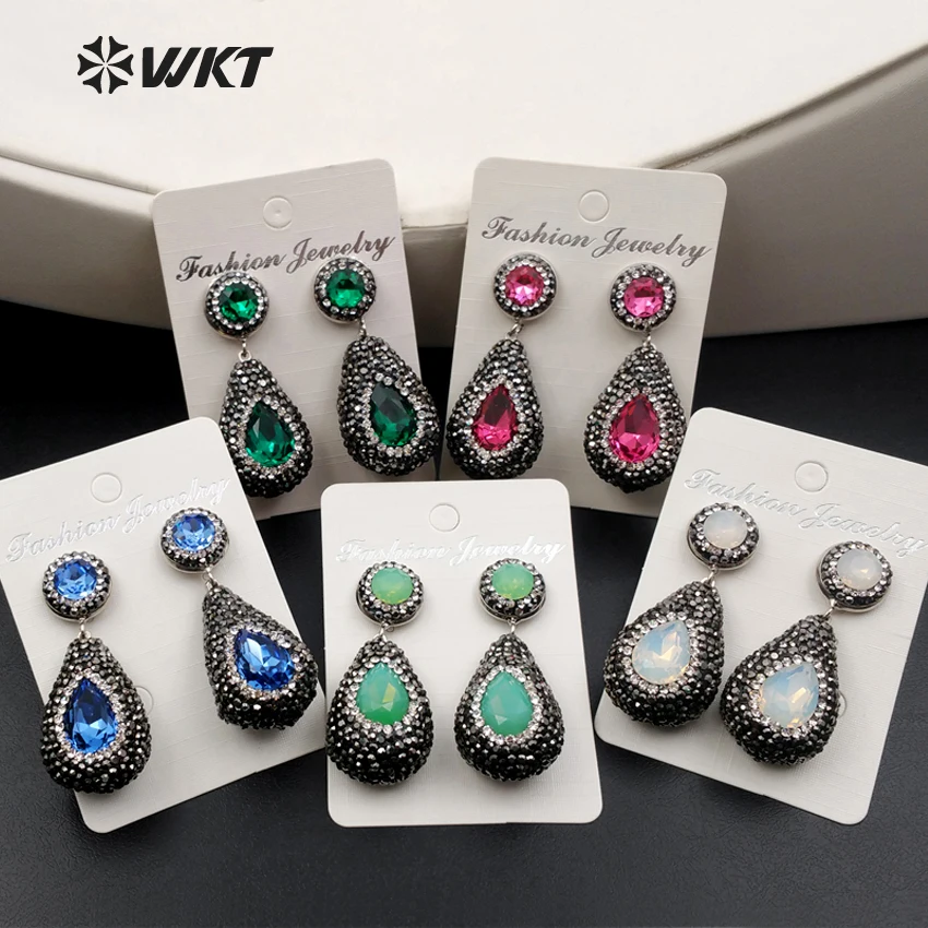 RE046 WKT Fashion Crystal Earring With Rhinestone Pave Treadrop Earring For Women Decoration Earring
RE046 WKT Fashion Crystal Earring With Rhinestone Pave Treadrop Earring For Women Decoration Earring