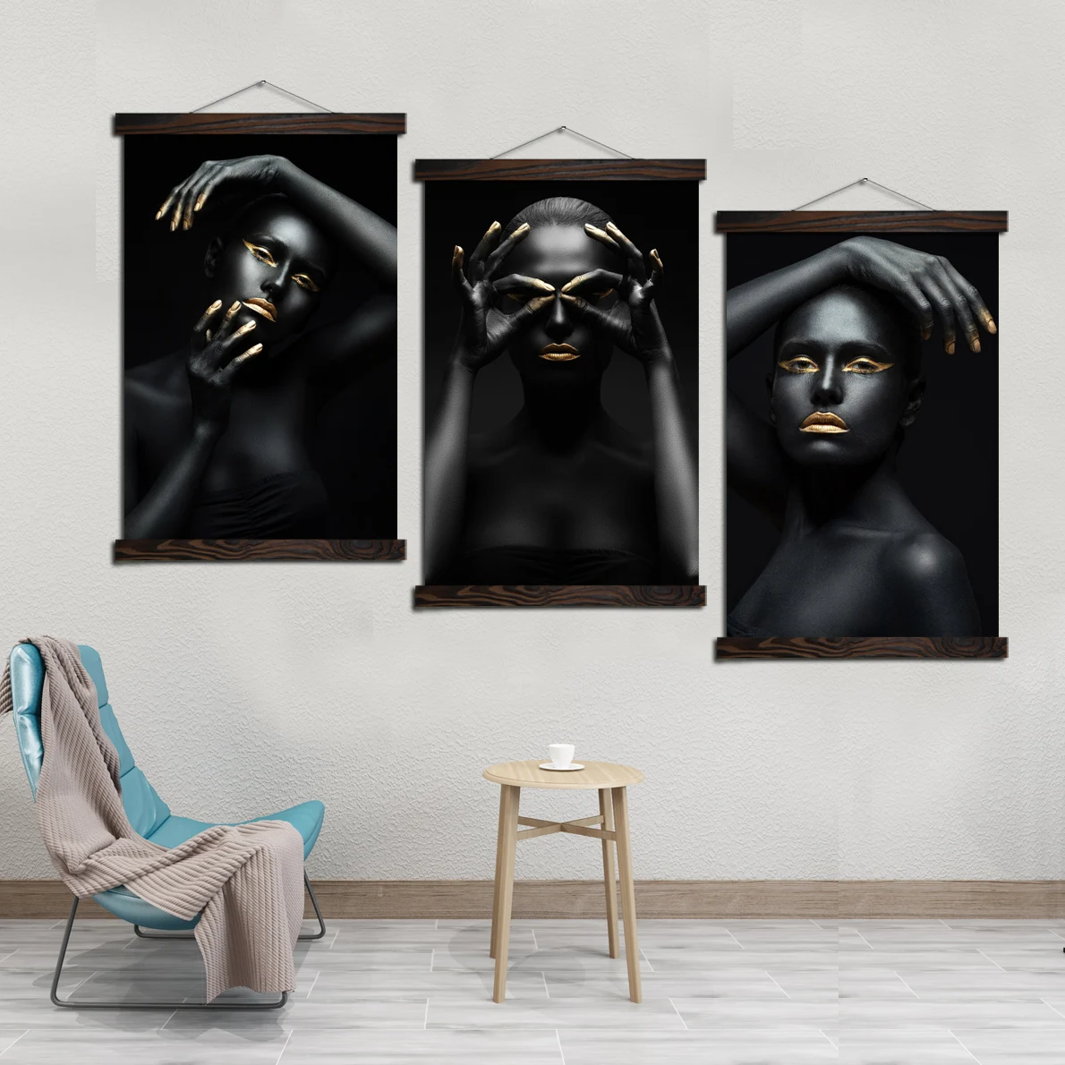 Gold Black Girl wall art canvas framed Prints Canvas Painting Scroll Painting Poster Decorative Canvas Painting home decor
Gold Black Girl wall art canvas framed Prints Canvas Painting Scroll Painting Poster Decorative Canvas Painting home decor