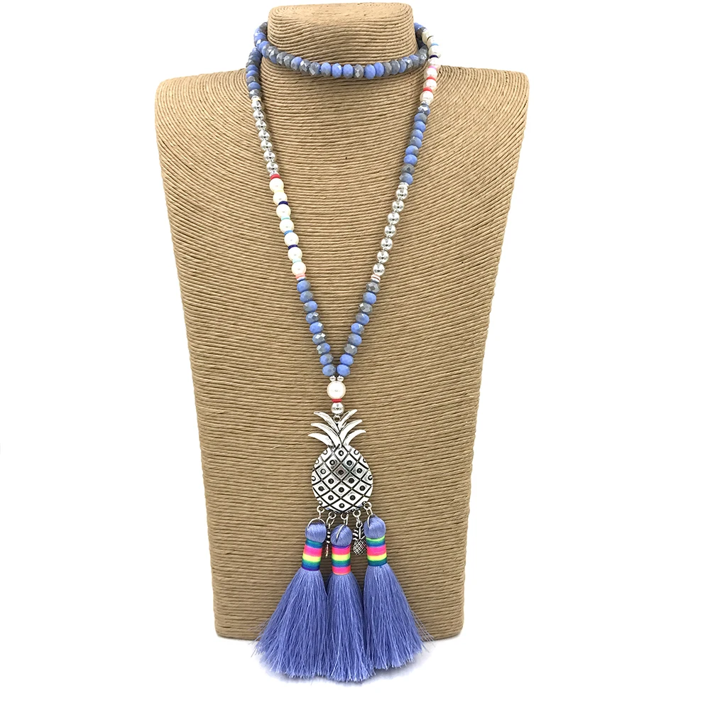 

New Fashion Handmade Creative tassel Pendents Necklace Unique Boho Bohemia Necklaces pineapple pendant Necklace for woman