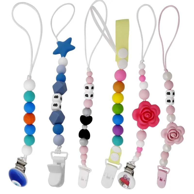Newborn Baby Silicone Teething Pacifier Clips with Safe ABS Beads Pacifier Chain Holder for Nipples Baby Chew Toys High Quality
Newborn Baby Silicone Teething Pacifier Clips with Safe ABS Beads Pacifier Chain Holder for Nipples Baby Chew Toys High Quality