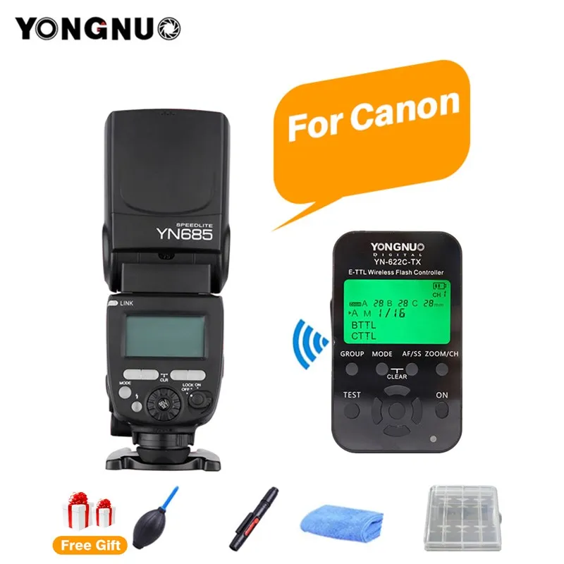 Беспроводная вспышка YONGNUO YN685 YN685C 2 4G HSS Speedlite TTL + YN622C-TX триггер для Canon 7D 700D 70D 750D DSLR