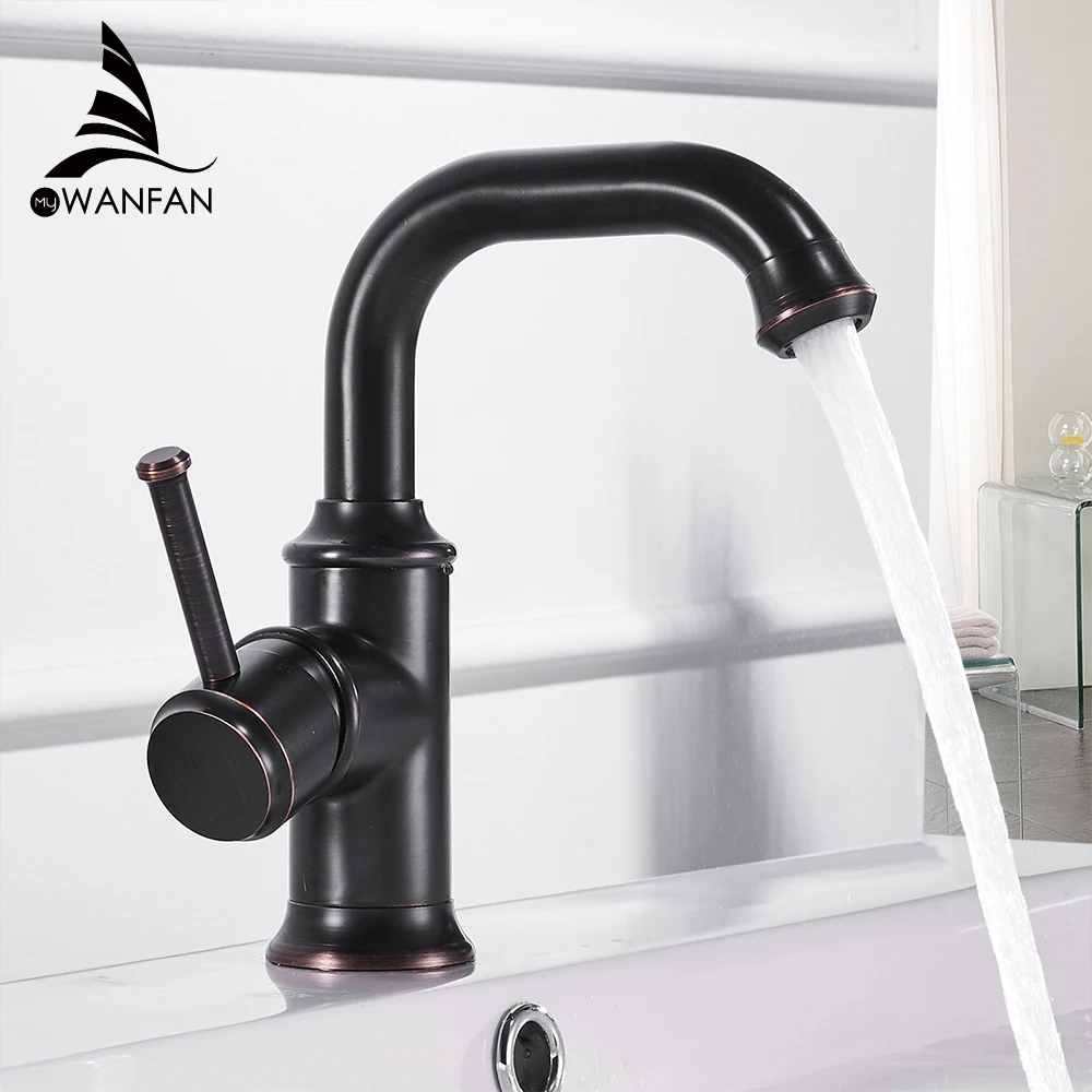 

Basin Faucets Black Color Brass Crane Bathroom Faucets Hot and Cold Water Mixer Tap Contemporary Mixer Tap torneira WF-18061