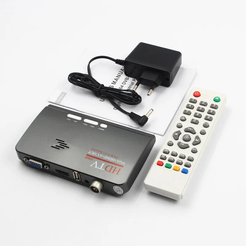 ТВ-приставка DVB-T T2-HDMI 1080P VGA AV CVBS цифровой наземный приемник конвертер с