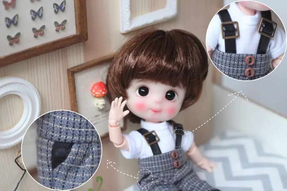 Obitsu11 OB11 doll suspender pants grid pants available for Obitsu11 OB11 1/12 size doll accessories doll overalls
Obitsu11 OB11 doll suspender pants grid pants available for Obitsu11 OB11 1/12 size doll accessories doll overalls