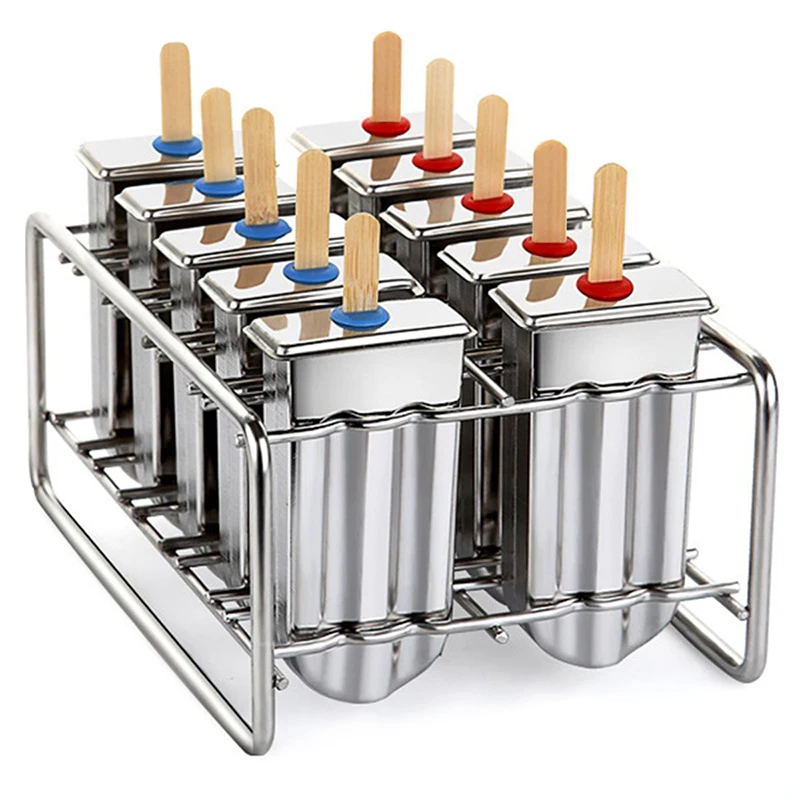UPORS Popsicle Mold Stainless Steel Ice Cream Mold with Popsicle Holder Rack Ice Lolly Mold Homemade Frozen Lolly Popsicle Maker
UPORS Popsicle Mold Stainless Steel Ice Cream Mold with Popsicle Holder Rack Ice Lolly Mold Homemade Frozen Lolly Popsicle Maker