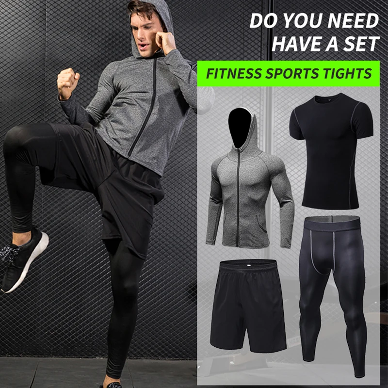 4 Sets Men Spring Summer 4 Pcs Sportswear Quick-drying Short Sleevd T-shirt Hooded Jacket Loose Shorts Tight Pants Leggings Xxl
4 Sets Men Spring Summer 4 Pcs Sportswear Quick-drying Short Sleevd T-shirt Hooded Jacket Loose Shorts Tight Pants Leggings Xxl