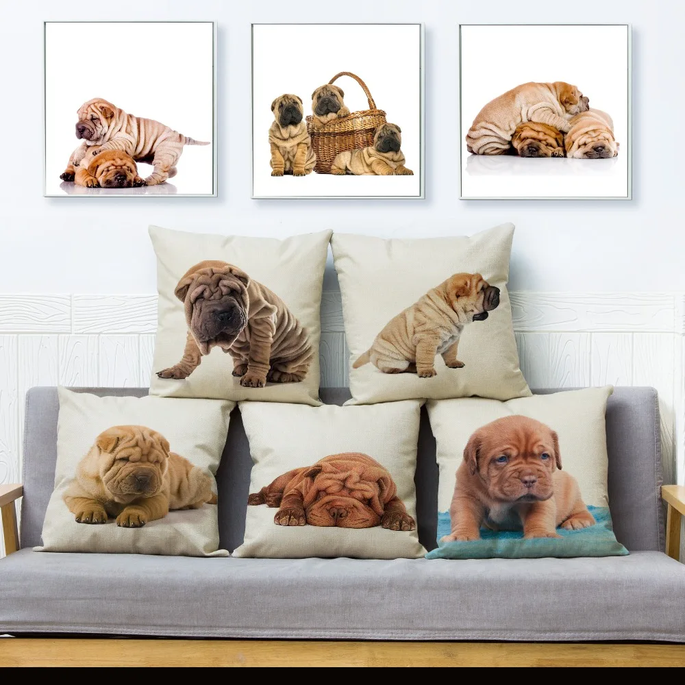 Cute SharPei Dog Cushion Covers Linen Pillow Case Car Sofa Home Decor Pet Pillows Cases 45*45cm Pillow Cover for Living Room
Cute SharPei Dog Cushion Covers Linen Pillow Case Car Sofa Home Decor Pet Pillows Cases 45*45cm Pillow Cover for Living Room