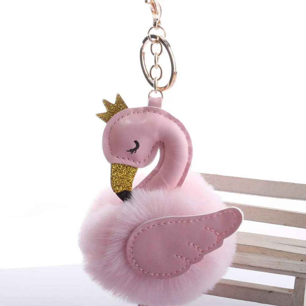 QiYuFang Cute Pink flamingo Pompom Keychain Swan Key Chain Fake Rabbit Fur Ball Women Car Bag Pompon Key Ring Pom Pom Holder Toy
QiYuFang Cute Pink flamingo Pompom Keychain Swan Key Chain Fake Rabbit Fur Ball Women Car Bag Pompon Key Ring Pom Pom Holder Toy