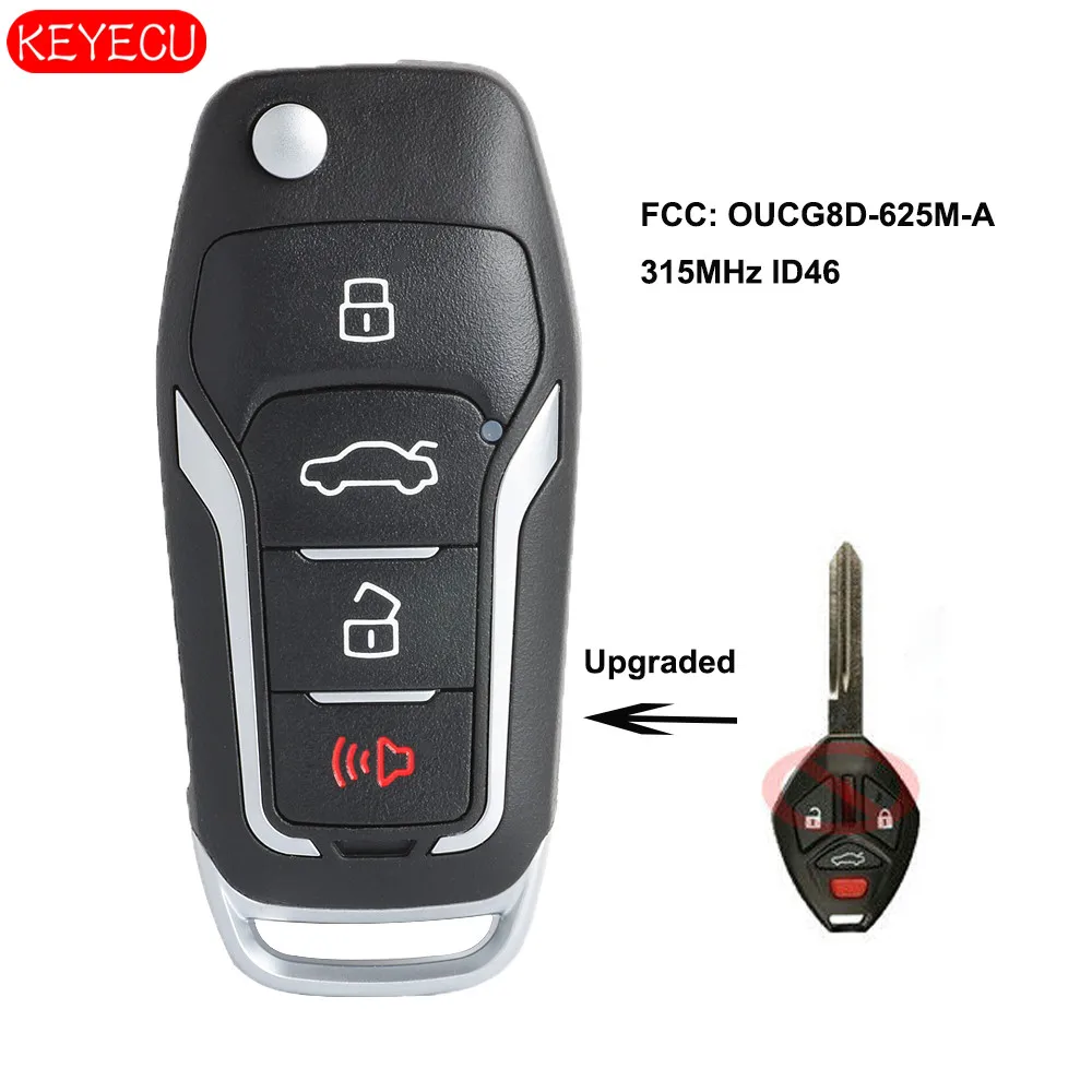 Keyecu Upgraded Flip Remote Key fob 315MHz ID46 for Mitsubishi Lancer Eclips 2007-2008 - FCC: OUCG8D-625M-A
Keyecu Upgraded Flip Remote Key fob 315MHz ID46 for Mitsubishi Lancer Eclips 2007-2008 - FCC: OUCG8D-625M-A