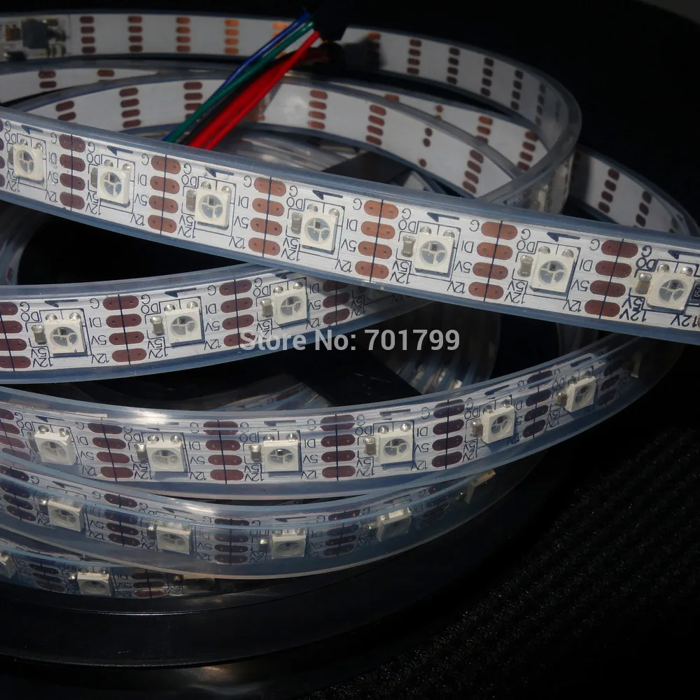 5 м DC12V WS2812B адресная Пиксельная полоса, водонепроницаемая в Кремниевой трубке; 60 шт. WS2812B/m с 60 пикселями; 72 Вт; Белая печатная плата; 4 контакта
5 м DC12V WS2812B адресная Пиксельная полоса, водонепроницаемая в Кремниевой трубке; 60 шт. WS2812B/m с 60 пикселями; 72 Вт; Белая печатная плата; 4 контакта