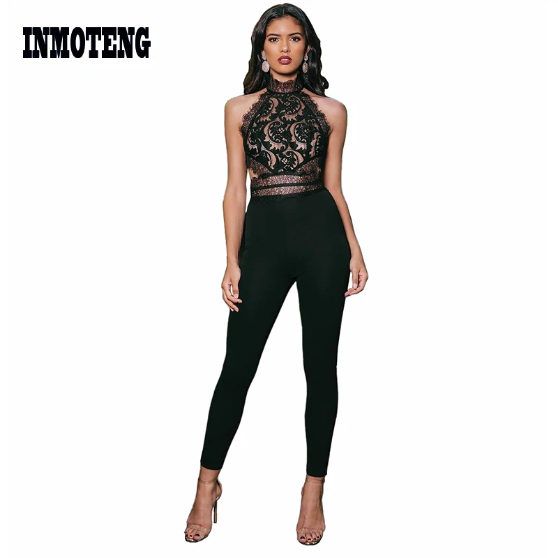 INMOTENG Sexy Lace Patchwork Backless Jumpsuit Women Casual Sleeveless O Neck Bodycon Romper Elegant Night Party Skinny Overalls
INMOTENG Sexy Lace Patchwork Backless Jumpsuit Women Casual Sleeveless O Neck Bodycon Romper Elegant Night Party Skinny Overalls