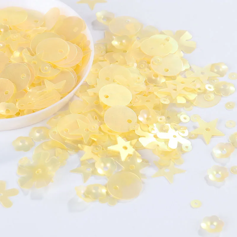 10g/Pack Mix Sizes Mix Shapes Sequin Matte Yellow Confetti Loose Sequins Glitter Paillettes Sewing Accessories Wedding Confetti
10g/Pack Mix Sizes Mix Shapes Sequin Matte Yellow Confetti Loose Sequins Glitter Paillettes Sewing Accessories Wedding Confetti