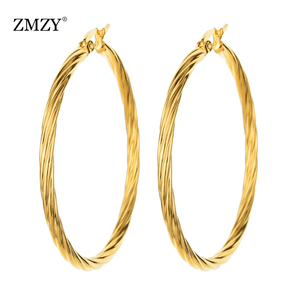 ZMZY Earrings for Women Fashion Round Twisted Big Gold Color Drop Earrings Circle Stainless Steel Jewelry for Woman Gift
ZMZY Earrings for Women Fashion Round Twisted Big Gold Color Drop Earrings Circle Stainless Steel Jewelry for Woman Gift