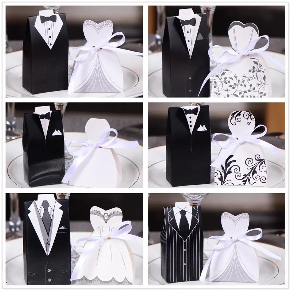 50pc Bride + 50pc Groom Elegant Candy Boxes For Wedding Sweet Bag Wedding Favors Gift For Guest Wedding Dresses Party Decoration
50pc Bride + 50pc Groom Elegant Candy Boxes For Wedding Sweet Bag Wedding Favors Gift For Guest Wedding Dresses Party Decoration