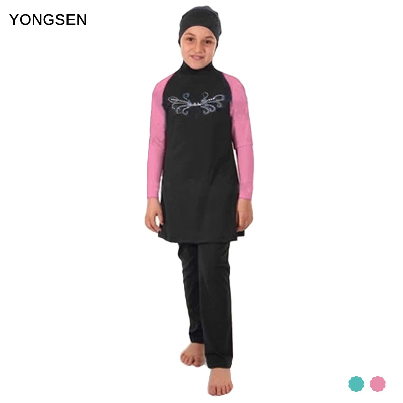 Сдержанный качественный Мусульманский купальник YONGSEN для детей девочек