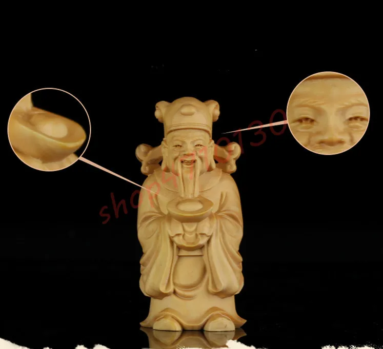 Natural boxwood, pure hand-carved God of wealth statues, exquisite handicraft decorations
Natural boxwood, pure hand-carved God of wealth statues, exquisite handicraft decorations