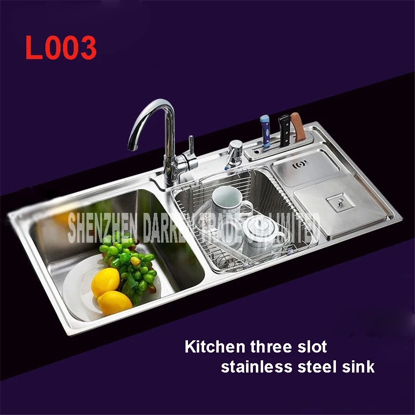 91*43*21 см Topmount/Triple Bowl Undermount кухонные раковины из нержавеющей стали кухонная раковина выдвижной раковина кухонный кран L003
91*43*21 см Topmount/Triple Bowl Undermount кухонные раковины из нержавеющей стали кухонная раковина выдвижной раковина кухонный кран L003