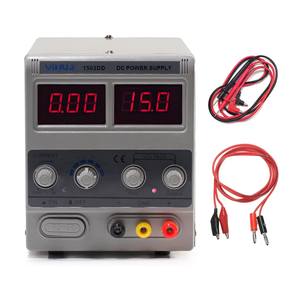 YIHUA 1502DD мини лаборатория Питание Регулируемый цифровой для ремонта телефона 15В 2A