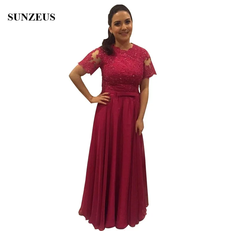 Short Sleeves Mother Of Bride Dress Long Fuchsia Chiffon Party Gowns For Women Elegant Appliques Wedding Guest Dress CM209
Short Sleeves Mother Of Bride Dress Long Fuchsia Chiffon Party Gowns For Women Elegant Appliques Wedding Guest Dress CM209