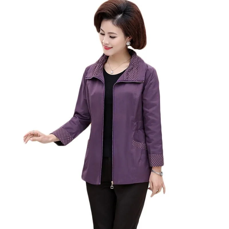 New Autumn Short Jacket Middle-aged Women Plus size Slim Windbreaker Female Long sleeve Solid color casual Coat outwear 4XL F649
New Autumn Short Jacket Middle-aged Women Plus size Slim Windbreaker Female Long sleeve Solid color casual Coat outwear 4XL F649