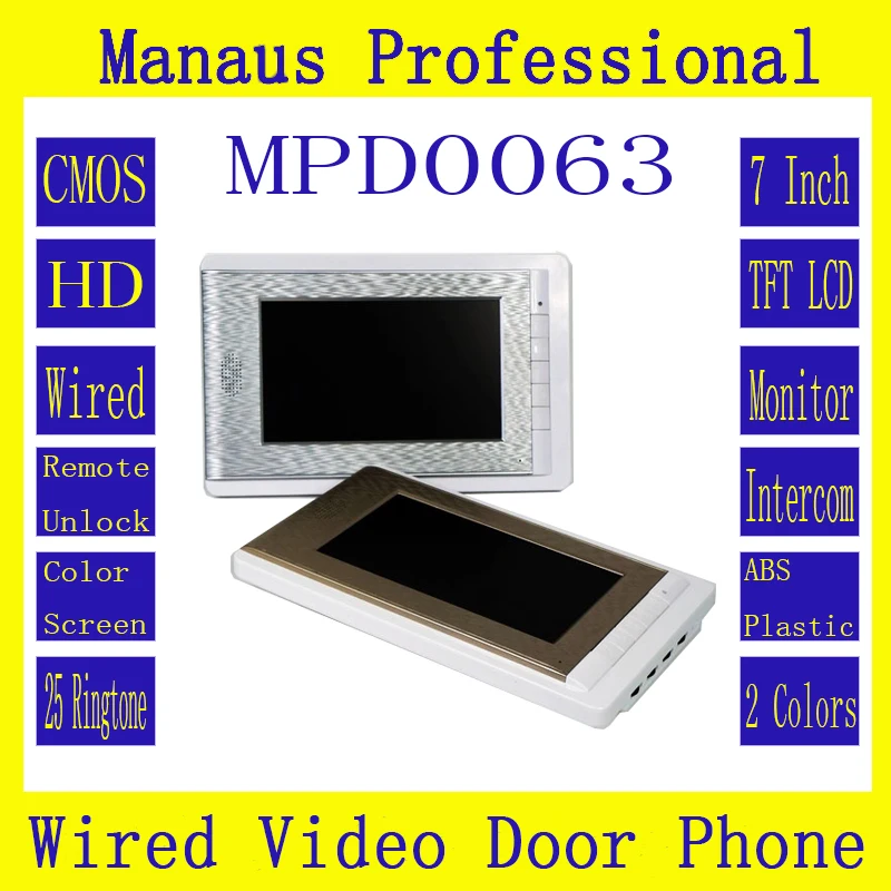High quality intelligent Home Furnishing wireless visual intercom,7 inch digital TFT LCD indoor surveillance video doorbell D63C
High quality intelligent Home Furnishing wireless visual intercom,7 inch digital TFT LCD indoor surveillance video doorbell D63C