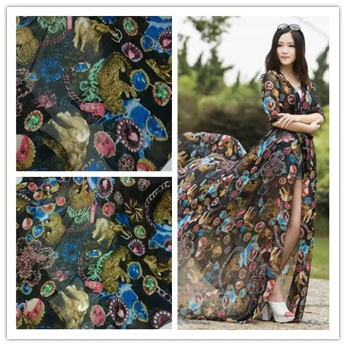 Black printing at the end of the undersea world through the cloth dress chiffon fabric shawl Jumpsuit
Black printing at the end of the undersea world through the cloth dress chiffon fabric shawl Jumpsuit
