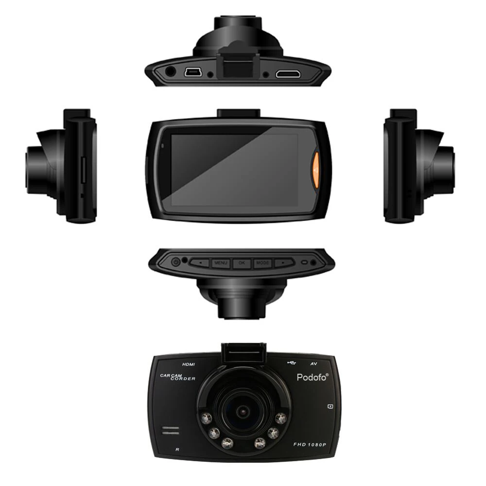 Видеорегистратор Podofo G30 автомобильная камера Full HD 1080P 2 7 "с G-датчиком ночным