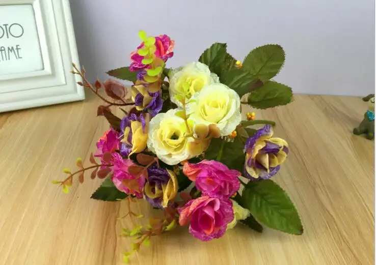 artifical flower bouquet Silk flowers rose living room table wedding decoration flowers
artifical flower bouquet Silk flowers rose living room table wedding decoration flowers