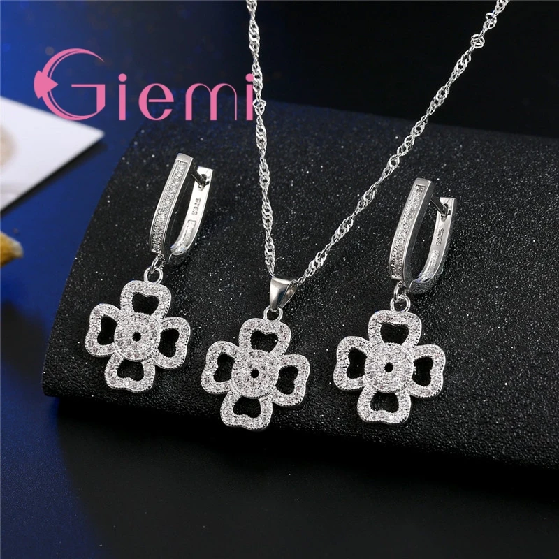 Creative Flower Shape Really 925 Sterling Silver Earring Necklace Jewelry Sets For Women Best Gift New Arrival Zircon
Creative Flower Shape Really 925 Sterling Silver Earring Necklace Jewelry Sets For Women Best Gift New Arrival Zircon